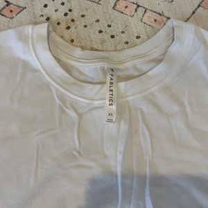 Fabletics XS crop muscle tee. White. Work once. Excellent condition.